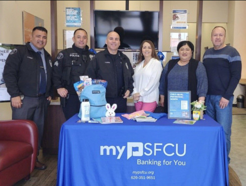 Pasadena Federal Credit Union Management and Vernon Police Chief Robert Sousa and his officers 